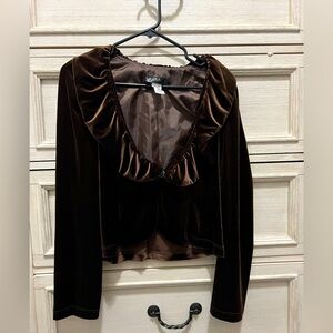 Y Apparel USA Brown Velvet Blouse